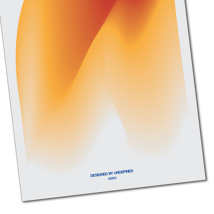 Waves in Orange - Køb Kunsttryk og Plakater hos Undefined Market 