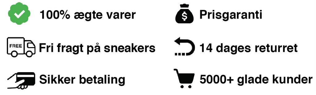 Du får altid sikker betaling, hurtig fragt, 100% ægte sneakers og 14 dages returret når du handler hos Undefined Market - undefinedmarket.dk